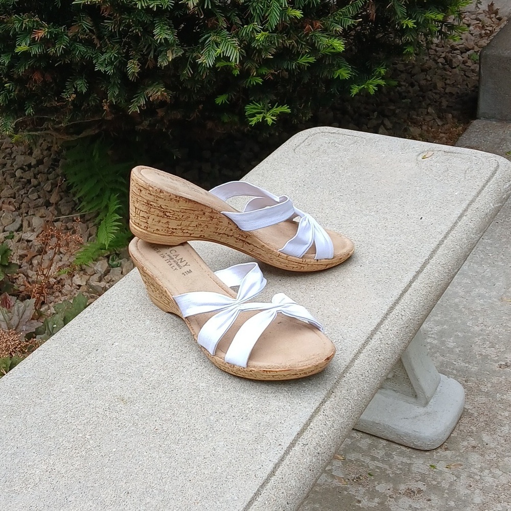 TUSCANY Easy Street Women's Wedge Sandal ITALY White & Silver Size 11 - Picture 10 of 10